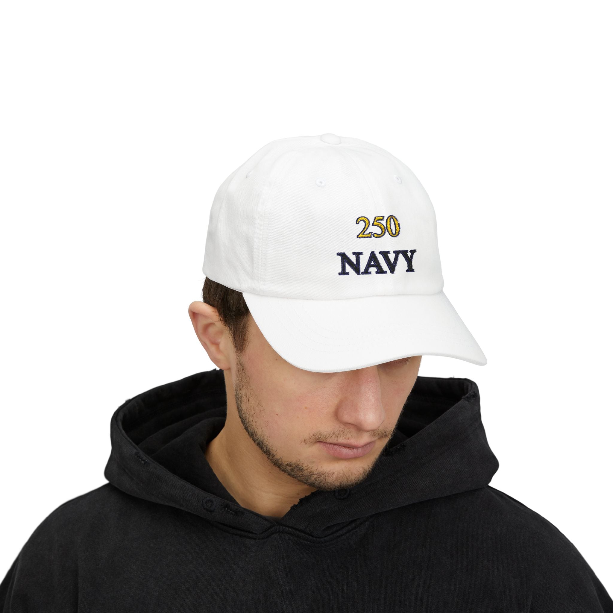 Navy 250 Embroidered Dad Cap — Classic Military Baseball Hat