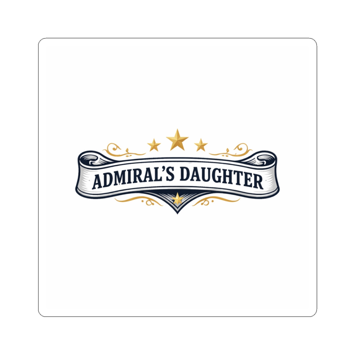 Admiral's Daughter Kiss-Cut Sticker — Nautical Ribbon Emblem