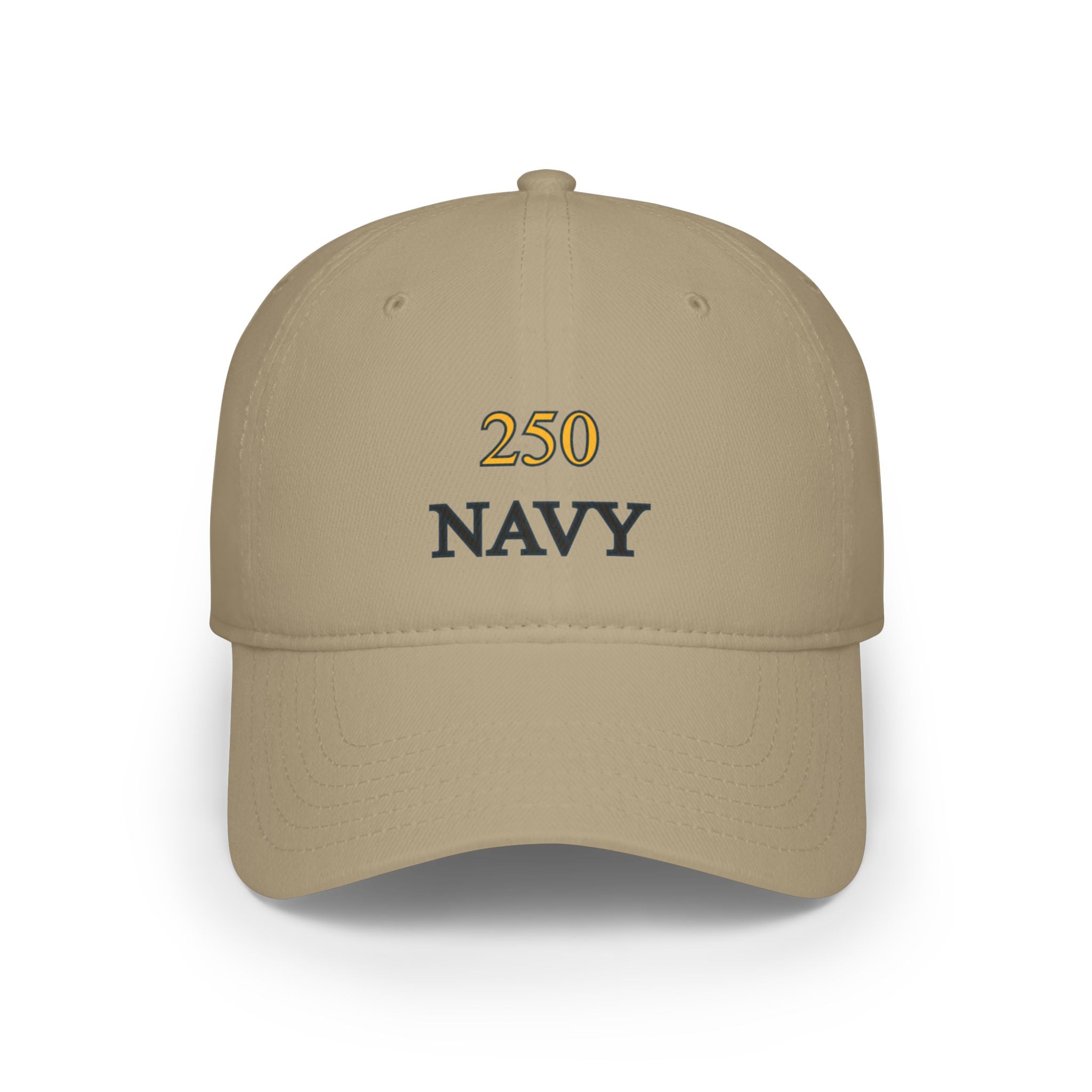 Navy 250 Embroidered Low Profile Baseball Cap — Military Tribute Hat for Veterans & Supporters