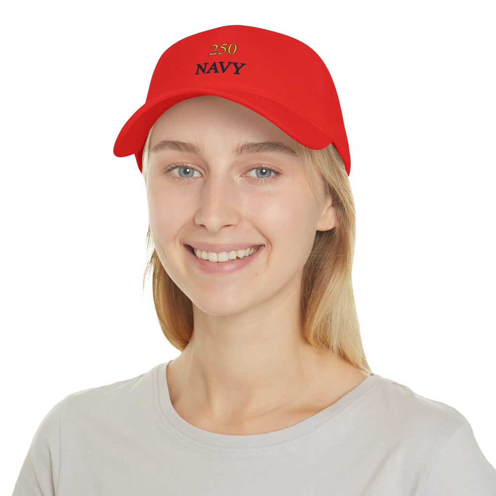 Navy 250 Embroidered Low Profile Baseball Cap — Military Tribute Hat for Veterans & Supporters