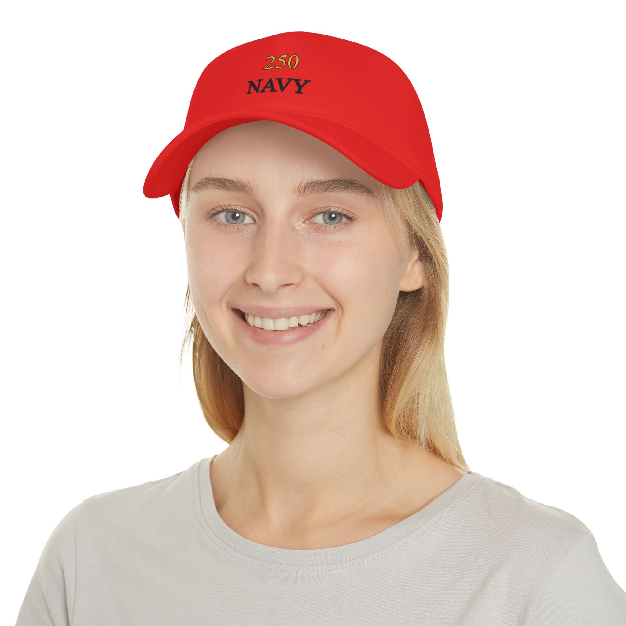 Navy 250 Embroidered Low Profile Baseball Cap — Military Tribute Hat for Veterans & Supporters