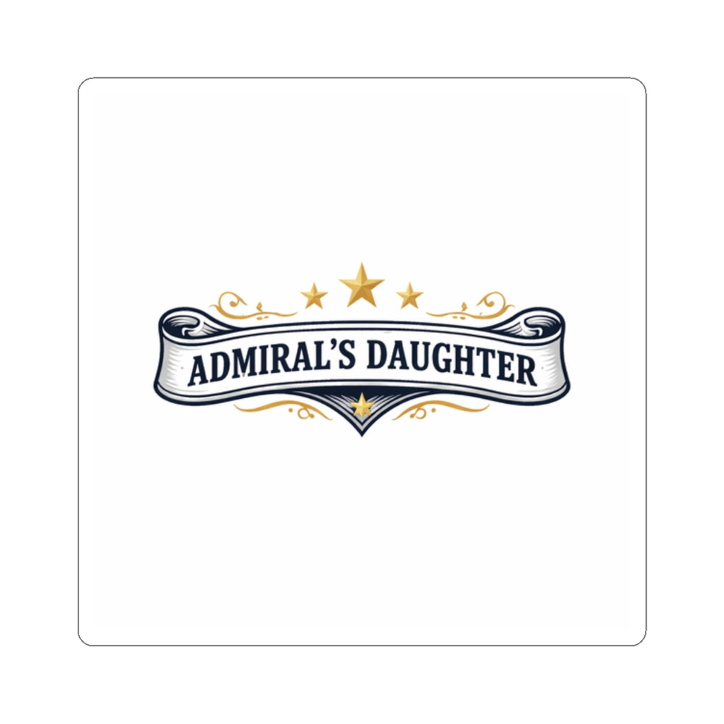 Admiral's Daughter Kiss-Cut Sticker — Nautical Ribbon Emblem