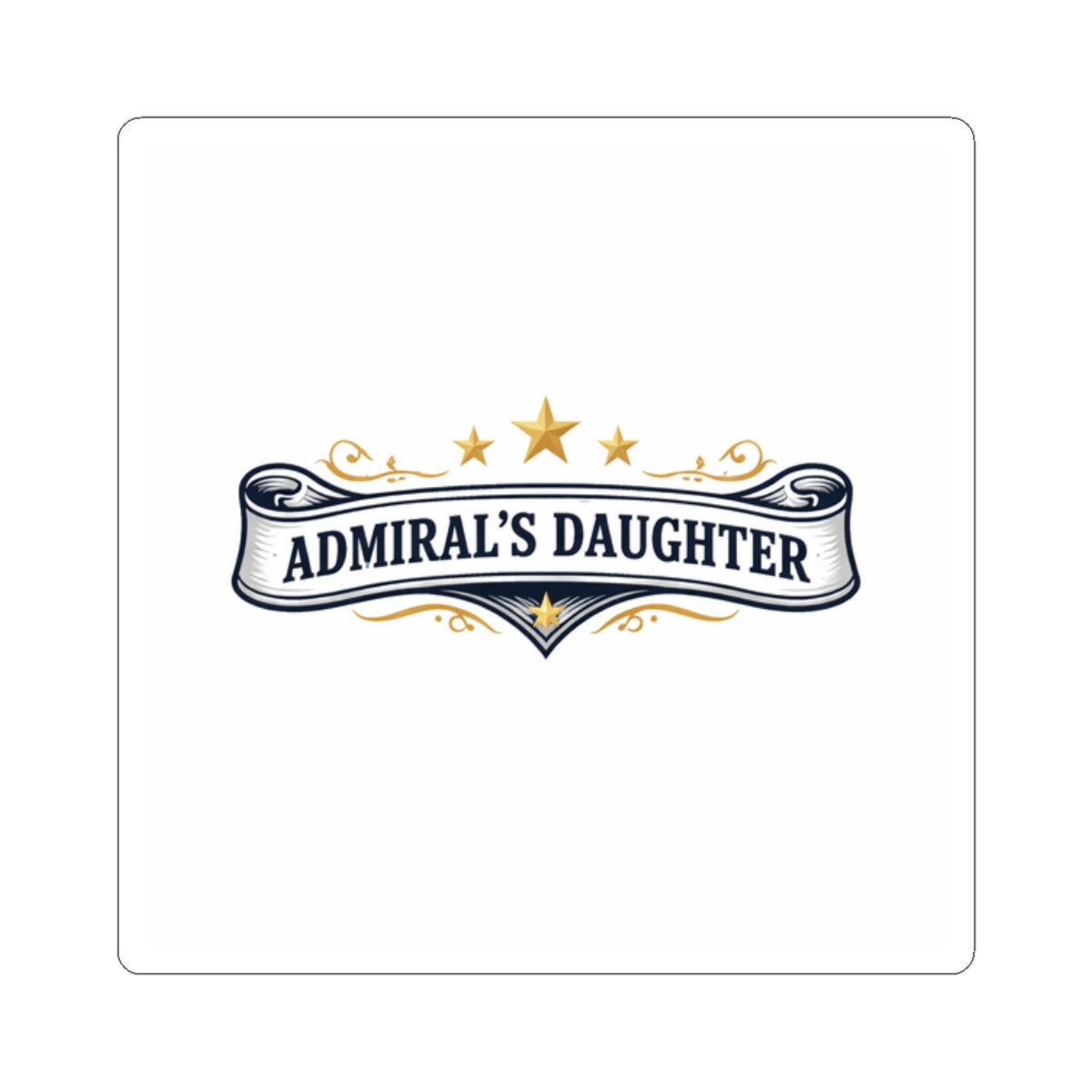 Admiral's Daughter Kiss-Cut Sticker — Nautical Ribbon Emblem