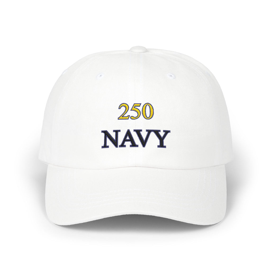 Navy 250 Embroidered Dad Cap — Classic Military Baseball Hat