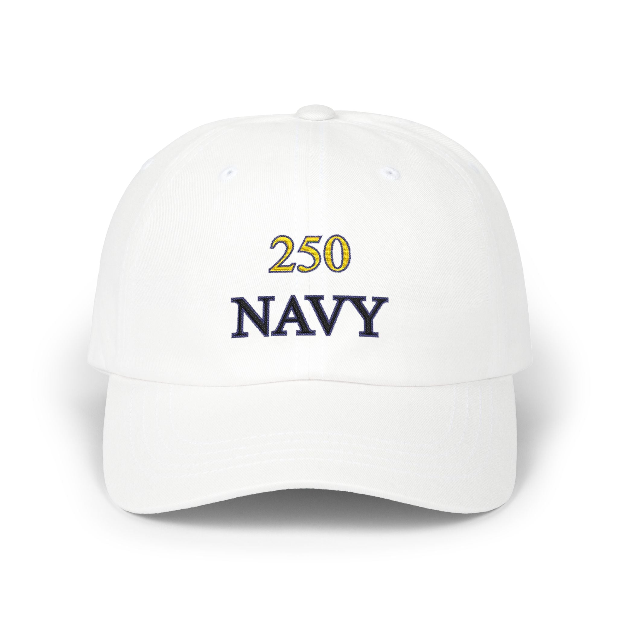 Navy 250 Embroidered Dad Cap — Classic Military Baseball Hat