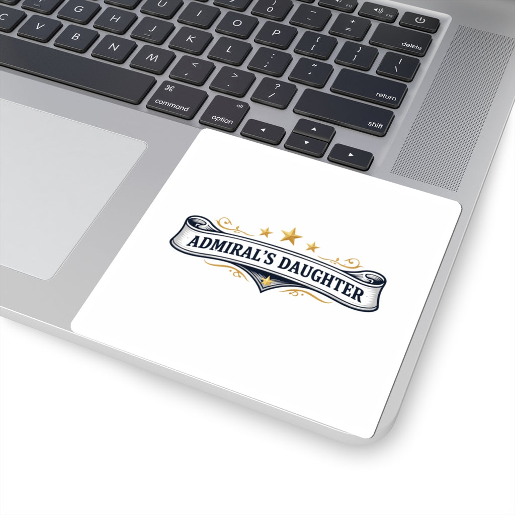 Admiral's Daughter Kiss-Cut Sticker — Nautical Ribbon Emblem