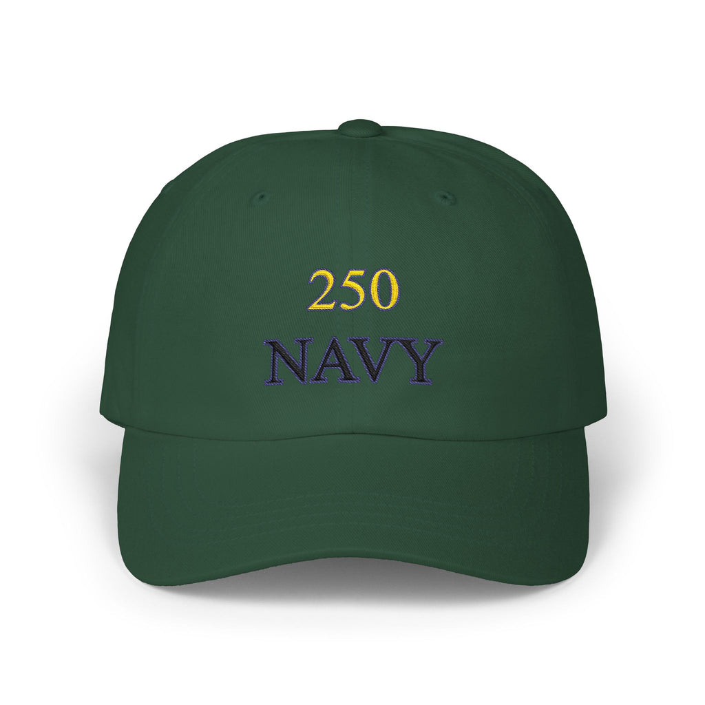 Navy 250 Embroidered Dad Cap — Classic Military Baseball Hat