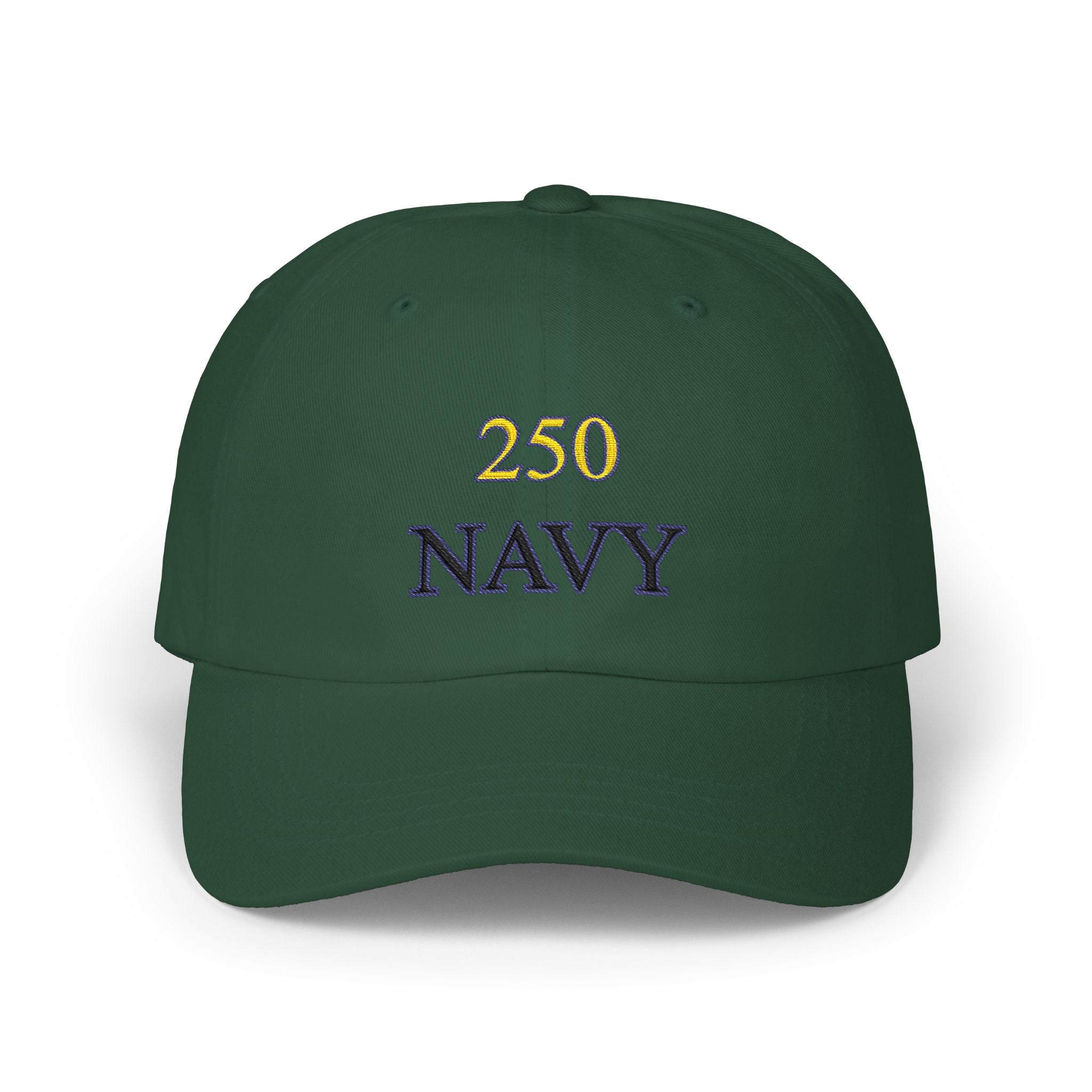 Navy 250 Embroidered Dad Cap — Classic Military Baseball Hat