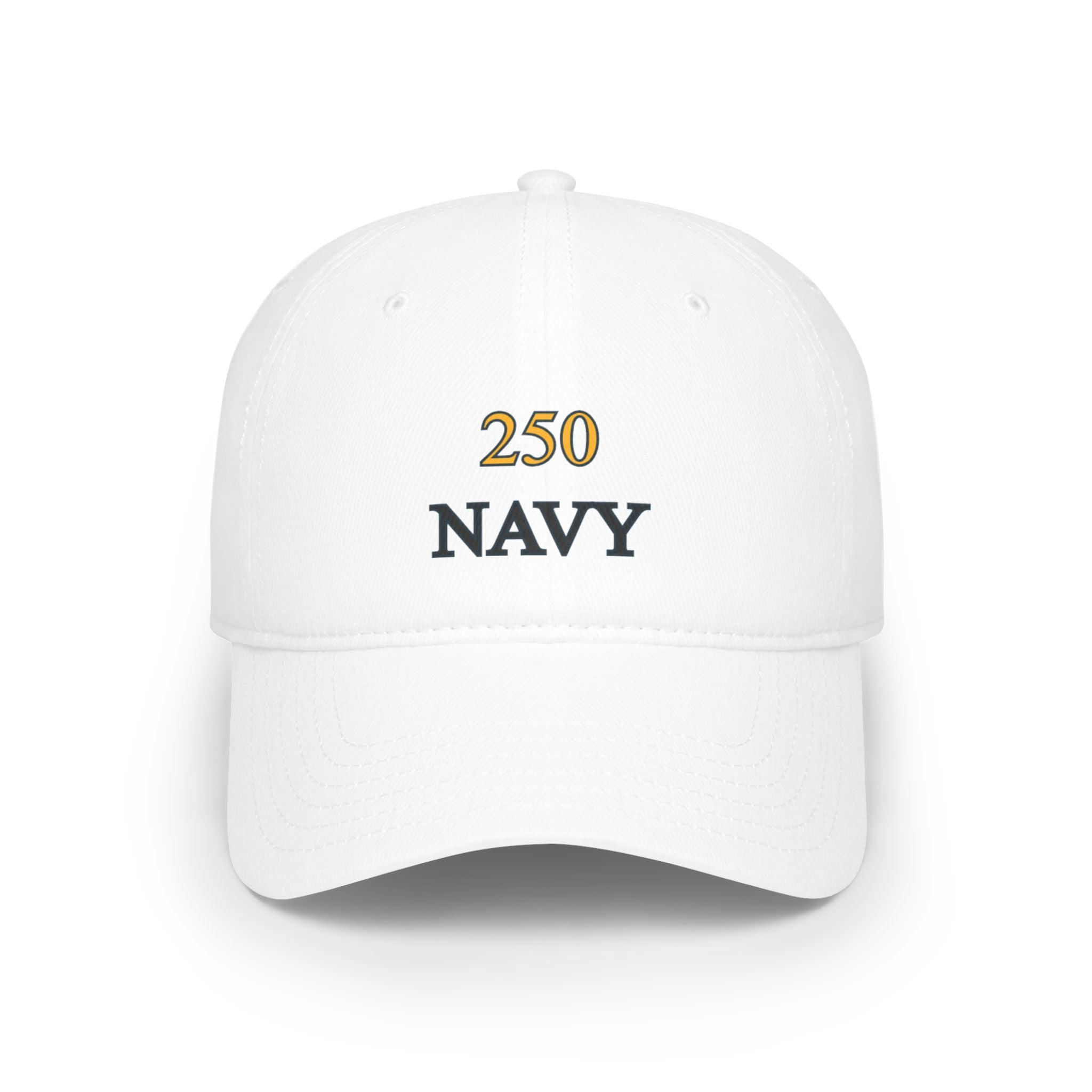 Navy 250 Embroidered Low Profile Baseball Cap — Military Tribute Hat for Veterans & Supporters