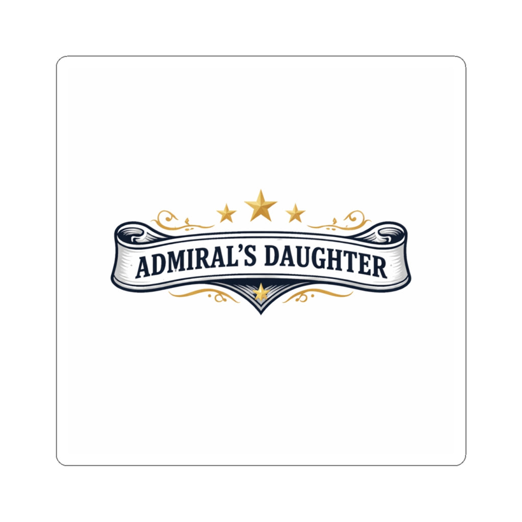 Admiral's Daughter Kiss-Cut Sticker — Nautical Ribbon Emblem