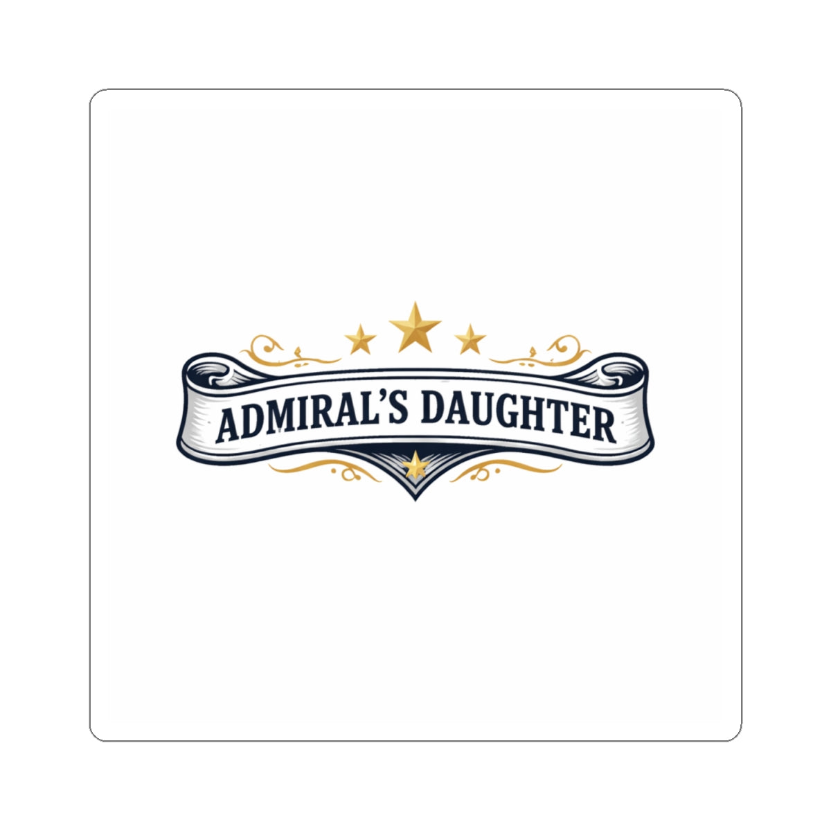 Admiral's Daughter Kiss-Cut Sticker — Nautical Ribbon Emblem