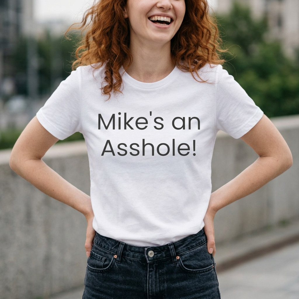 Mike's an Asshole T-Shirt | Bold Text Statement Tee