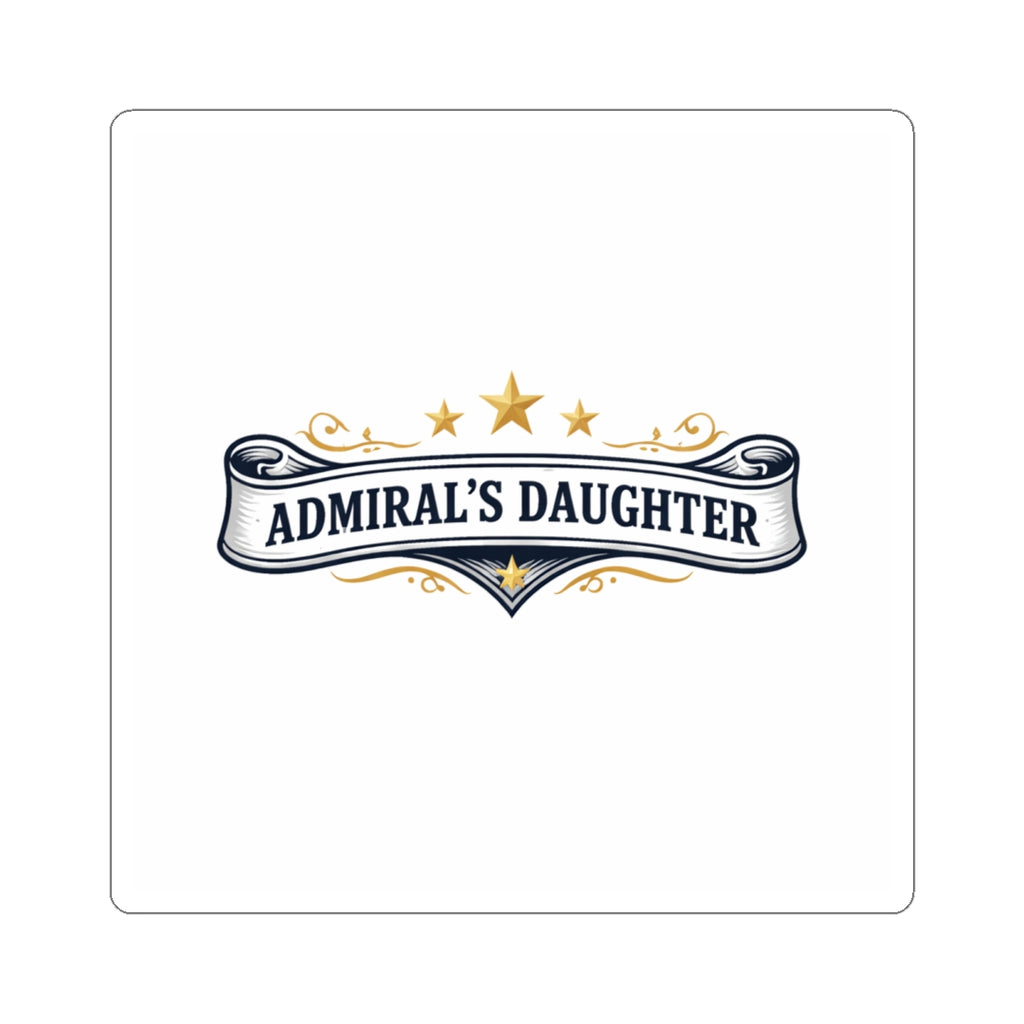 Admiral's Daughter Kiss-Cut Sticker — Nautical Ribbon Emblem