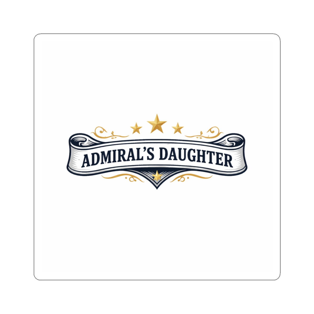 Admiral's Daughter Kiss-Cut Sticker — Nautical Ribbon Emblem