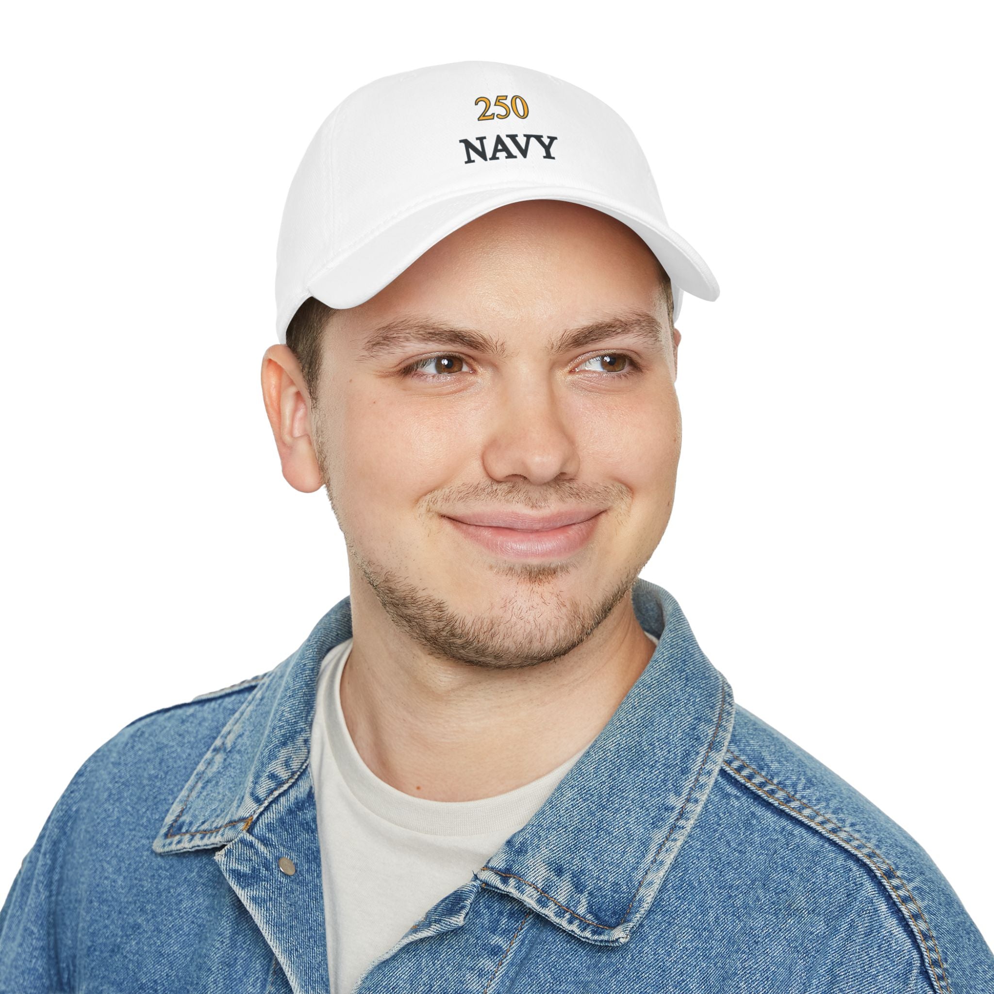 Navy 250 Embroidered Low Profile Baseball Cap — Military Tribute Hat for Veterans & Supporters