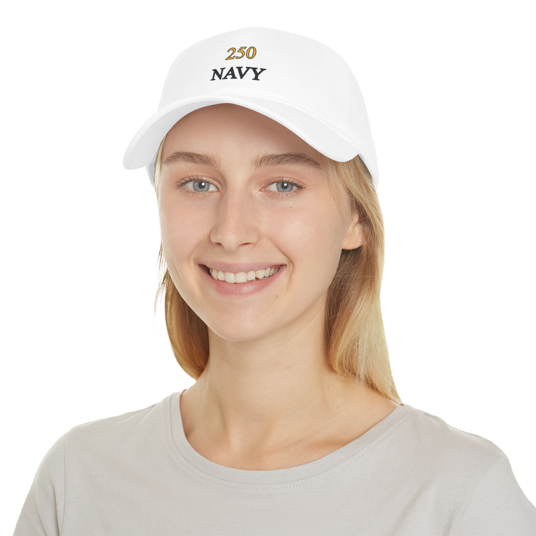 Navy 250 Embroidered Low Profile Baseball Cap — Military Tribute Hat for Veterans & Supporters
