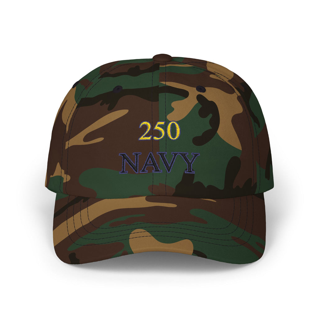 Navy 250 Embroidered Dad Cap — Classic Military Baseball Hat
