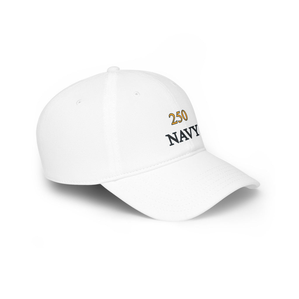 Navy 250 Embroidered Low Profile Baseball Cap — Military Tribute Hat for Veterans & Supporters