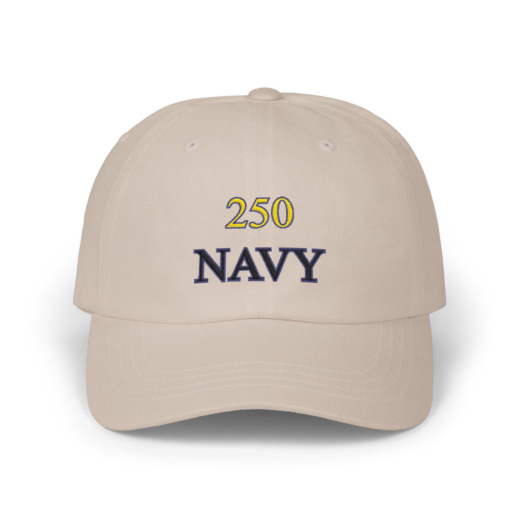 Navy 250 Embroidered Dad Cap — Classic Military Baseball Hat