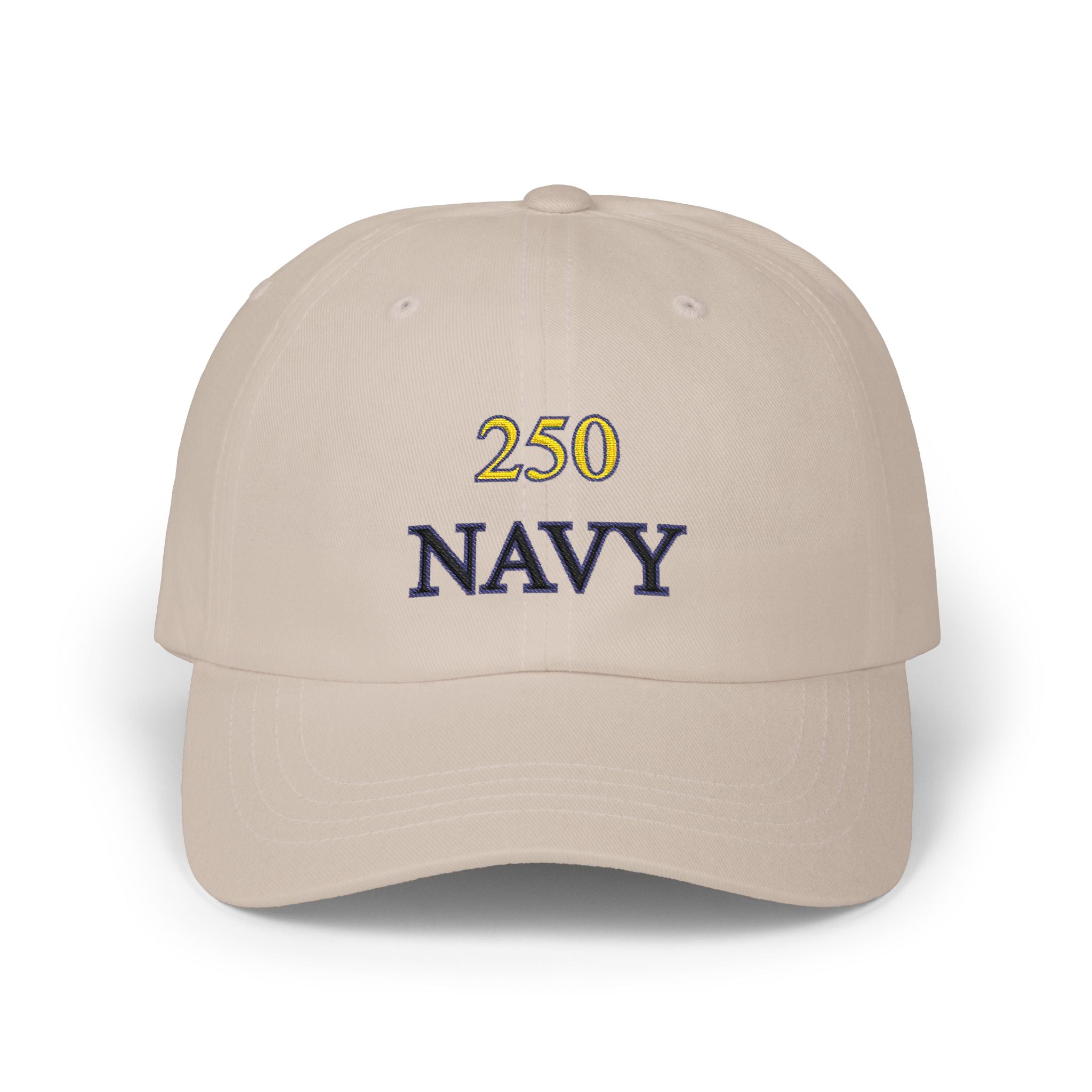Navy 250 Embroidered Dad Cap — Classic Military Baseball Hat