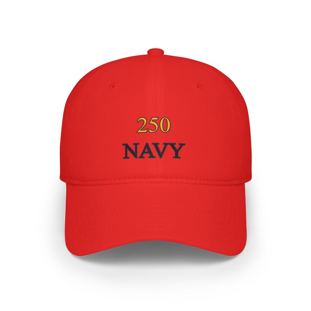 Navy 250 Embroidered Low Profile Baseball Cap — Military Tribute Hat for Veterans & Supporters