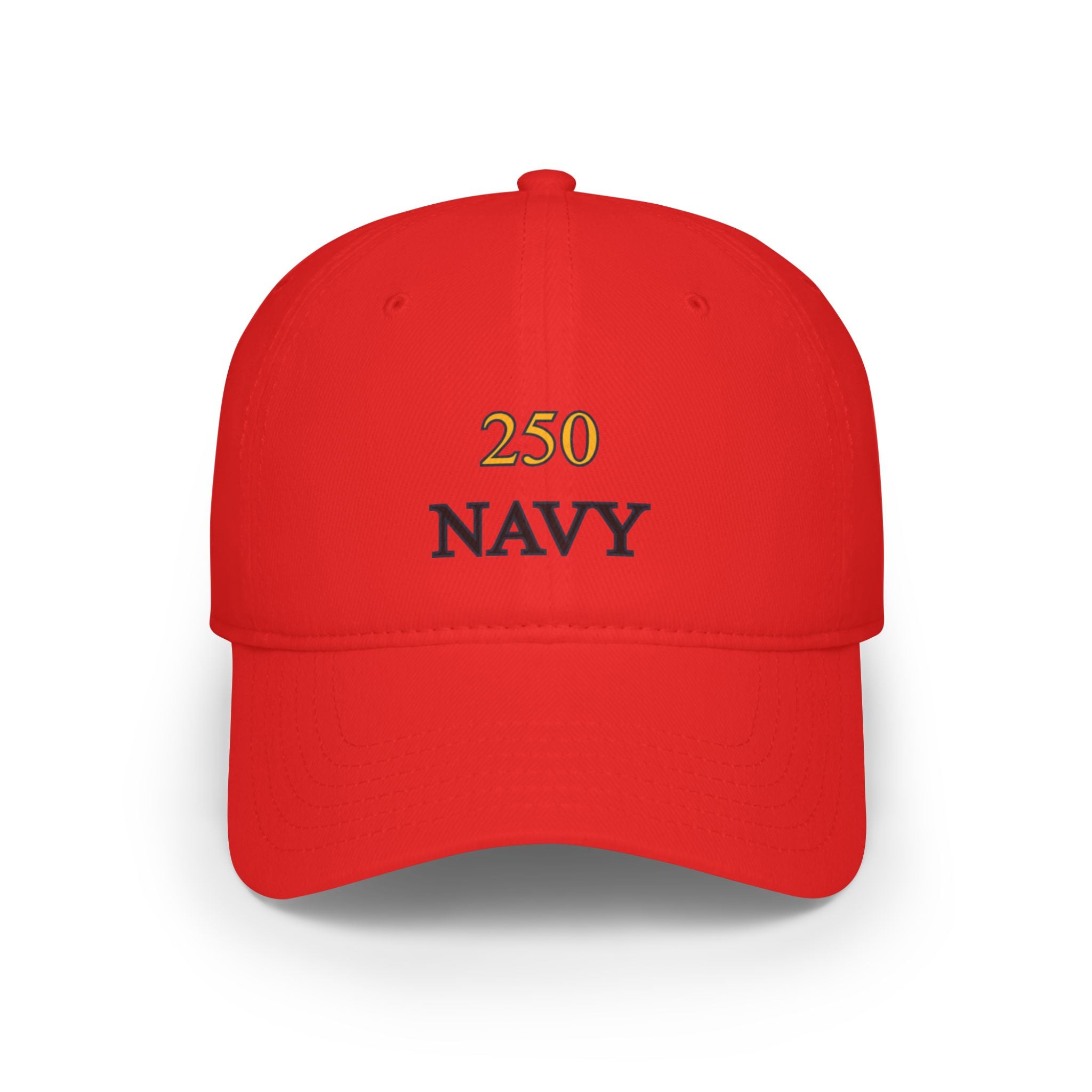 Navy 250 Embroidered Low Profile Baseball Cap — Military Tribute Hat for Veterans & Supporters