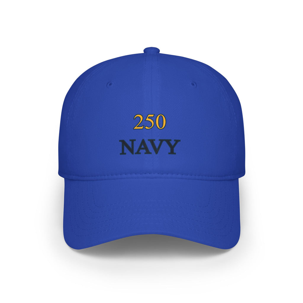 Navy 250 Embroidered Low Profile Baseball Cap — Military Tribute Hat for Veterans & Supporters